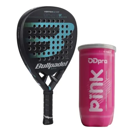 Combo Padel Vertex Onyx 2.0 Woman Tubo X2 Pelotas Pink Turquesa