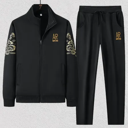 Conjunto Deportivo Hombre Campera Con Cierre Y Pantalón Negro S