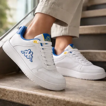 Zapatillas Kappa Logo Maserta Cuerina Oferta Blanca Azul Blanco Lisa 42 Ar