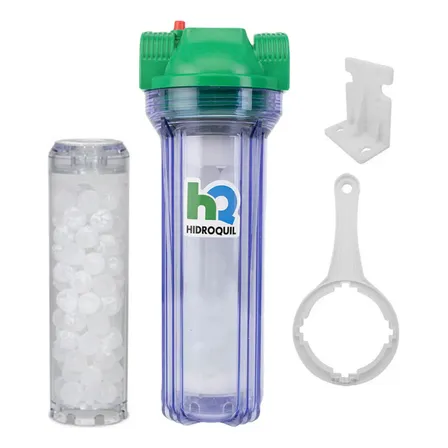 Filtro antisarro Hidroquil Normal 10'' con sal de polifosfato vaso 10'' verde