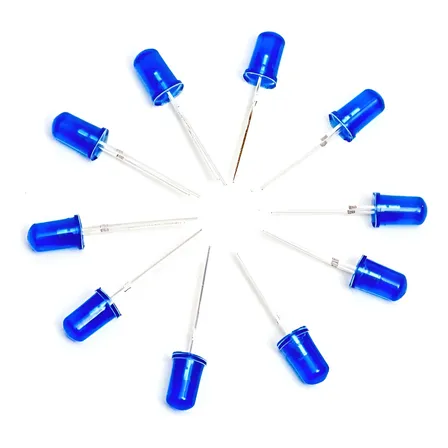 Pack 10 Leds 5mm Azul Difuso Arduino Nubbeo Azul