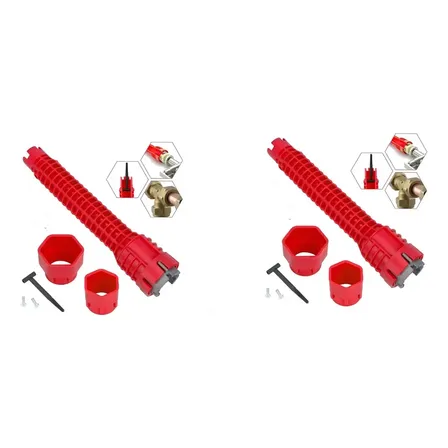 Llave Herramienta De Colocacion Monocomando Caños X 2 Unida Rojo