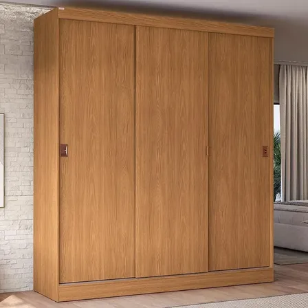 Armario corredizo Kappesberg Cinnamon con 3 puertas, 180 cm, color canela