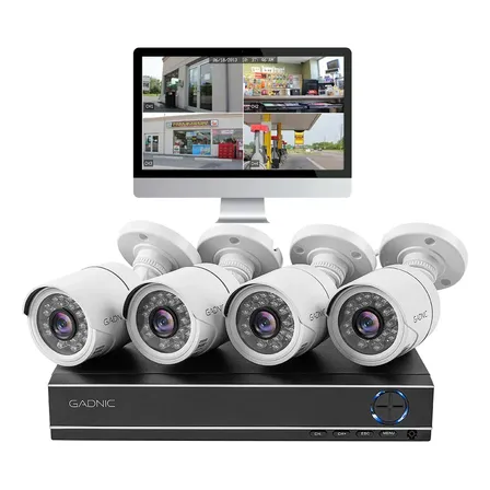 Kit x4 Cámaras de Seguridad PK1100 DVR Gadnic Interior Exterior IP CCTV Visión Nocturna