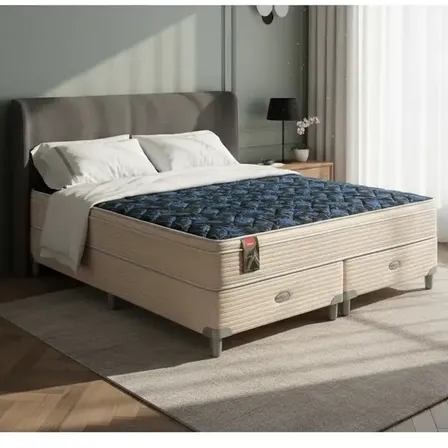 Conjunto Sommier NVO Y Colchón Mcb 115 Springwall King 200x200 cm Color Beige