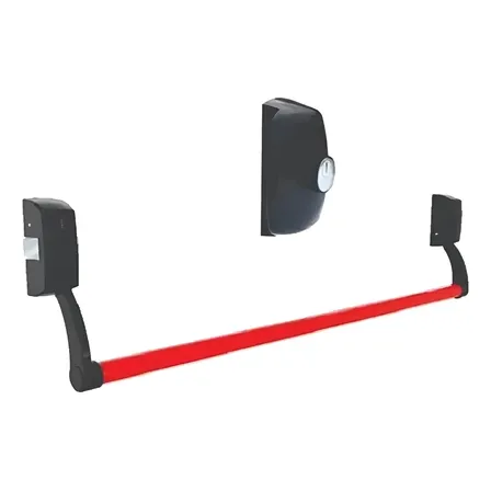 Barral Antipanico Jaque Push Hoja Simple Con Tirador Y Llave Negro