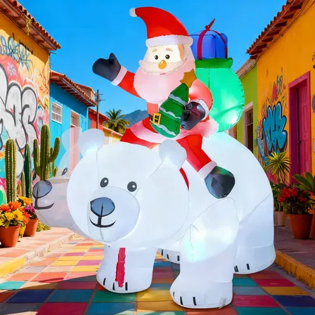 Inflables Navideños De Papá Noel Con Cabeza Gigante Y Móvil