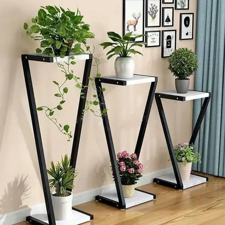 Porta Macetas Plantas Macetero Moderno Hierro Jardin Combox3 Blanco