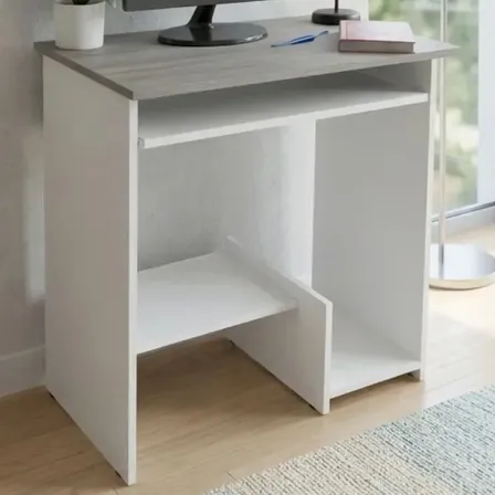 Mesa De Pc Escritorio Con Bandeja Y Estante 75x45x77 Diseños Modernos