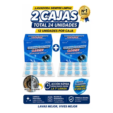Pastillas Para Limpiar Lavarropas Limpia Tambor 24 Unidades