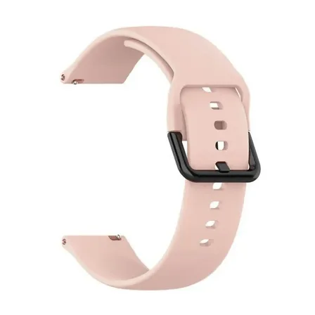 Malla Silicona 20mm Compatible Con Amazfit Bip 3 Gts 2 3 4 Mini Garmin 55 158 245 645 Colmi P8 V23 C60 P61 P8 T98 Samsung Watch 3 4 5 6 7 Generica Marca Miaband Color Rosa Nude Hebilla Negra Sport