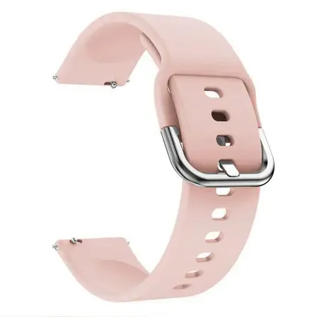 Malla Silicona Compatible Con Amazfit Bip 3 Gts 2 3 4 Mini Garmin 55 158 245 645 Colmi P8 V23 C60 P61 P8 Plus T98 Samsung Watch 3 4 5 6 7 Generica Marca Miaband Color Rosa Nude Hebilla Plateada