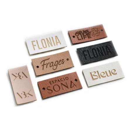 Etiquetas Eco Cuero Personalizadas Grabadas 50u (3x1,5 Cm)