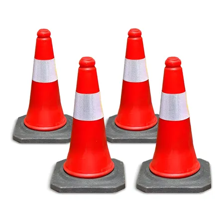 Cono Seguridad Vial Reflectivo 50cm Base De Goma Colocor X4u Rojo