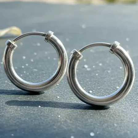 Aros Argolla Plata 925 13mm Mujer Plateado