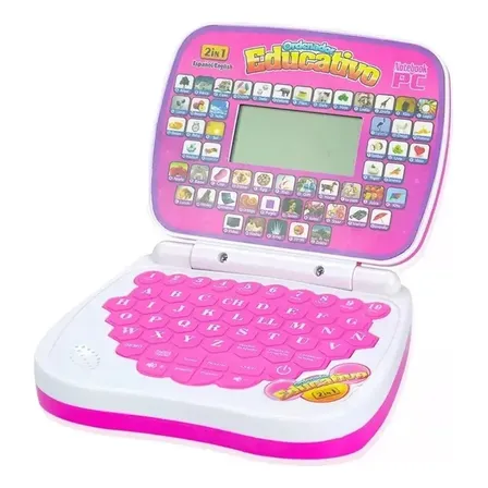 Mini Computador De Juguete Ordenador Educativo Rosa Sregalit Rosa