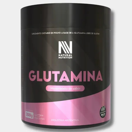 Glutamina Natural Nutrition 300g Recuperación Muscular Sin Sabor