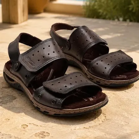 Sandalias Pegada 131668 Hombre Cuero Verano Base De Goma Marrón Sandalias 41 Ar