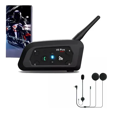 Inalámbrico Intercomunicador Moto Casco Bluetooth 5.2v6 Plus