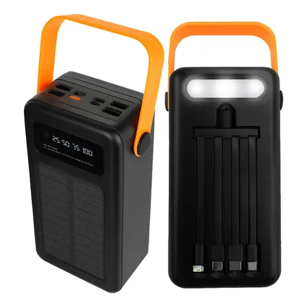 Cargador Power Bank 40.000 Mah Solar Oncelular Negro/blanco