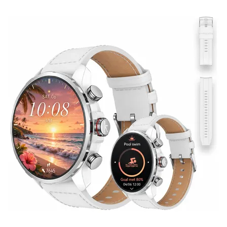 Smartwatch Kieslect Kr Ultra 3 Sport 46.7 Mm Pantalla 1.5 Blanco Milanés Gris