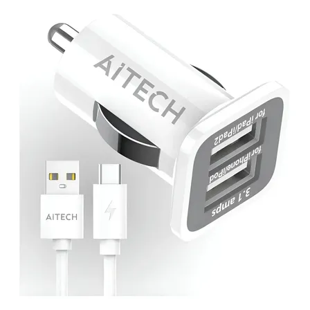 Cargador Pared Aitech 35w Carga Super Rapida Usb Tipo C Cable Incluido Power Delivery Pd Fuente Adaptador Enchufe Compacto Viaje Hogar Oficina Blanco Celular Tablet Notebook Universal Puerto Turbo