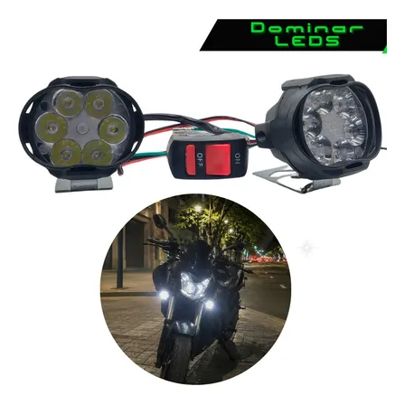 Luz Delantera Faros Auxiliares Led Moto Auto Camion Tecla