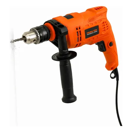 Taladro Percutor Eléctrico 500w Mandril 13mm Profesional Naranja 50 Hz/60 Hz
