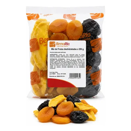 Mix Frutas Deshidratadas 250g Ciruela Pera Damasco Durazno