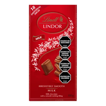 Chocolate Lindt Lindor Milk Tableta 100 Gr. Chocolate Con Leche