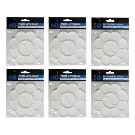 Paleta Mezcladora Plastica Forma De Flor Eq X 6 Unidades X6 Unidades