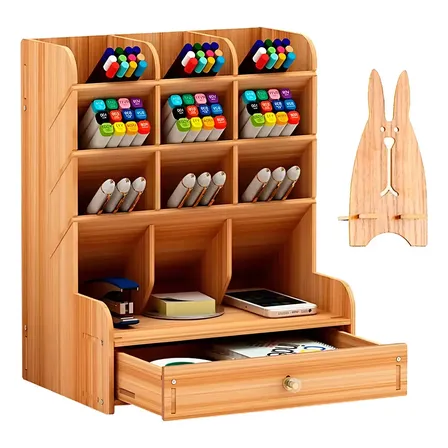 Organizador De Escritorio Porta Lapices Con Cajón Waggs