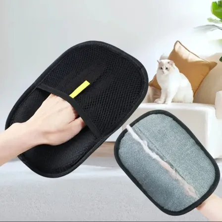 Guante Quita Pelusa Y Pelo Mascotas Para Ropa Y Sillones Negro