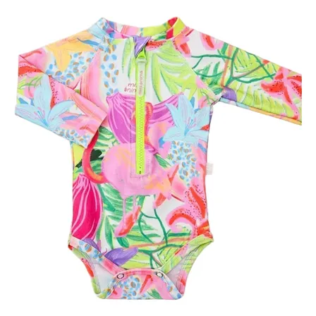 Body Surf Mini Anima Traje De Baño Entera Uv Bebé Kids Tropical Bloom Bebe 8-12 M