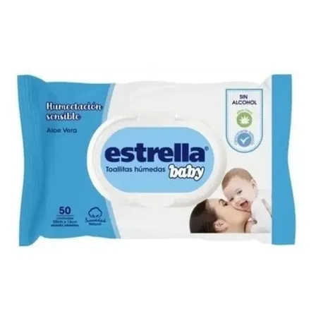 Toallitas Húmedas Estrella Baby Humectación Sensible X 50 Un