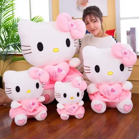 Muñeco De Pelucheadorable Juguete De Peluche De Gato Rosa 55cm