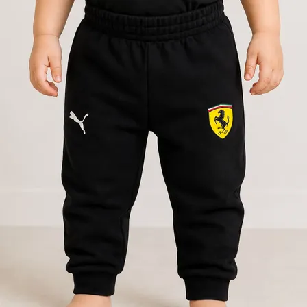 Pantalón Ferrari Bebe Negro Algodón 6-9 M