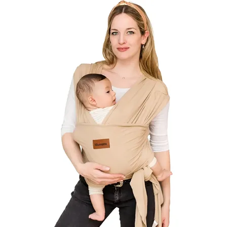 Fular Elástico Munami Beige Algodón 12 kg Ergonómico 5x0,5 m