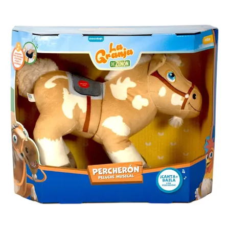 Peluche Musical Percherón -30 Cm  La Granja De Zenón Oficial Marrón