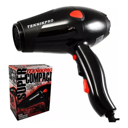 Secador De Pelo Profesional Super Compact 3900 Teknikpro Negro