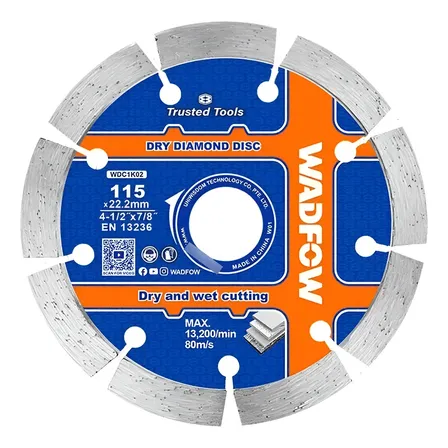 Disco Diamantado Segmentado 115mm Wadfow Mármol Concreto Plateado