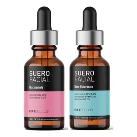 Biobellus Sueros Facial Niacinamida + Nano Hialuronico 12c Mixta Día/noche