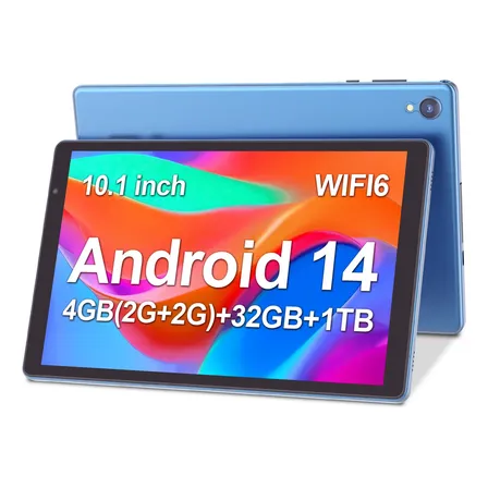 Tablet 10 Ips 4gb 32gb Android 14 Cámara Dual Blue Steel