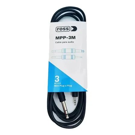 Cable Audio Instrumentos Mini Plug 3.5 A Plug 6.5 Estereo 3m ross MPP-3M