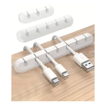 Organizador Cables Escritorio Multiranura 3 Slots White [1pieza]