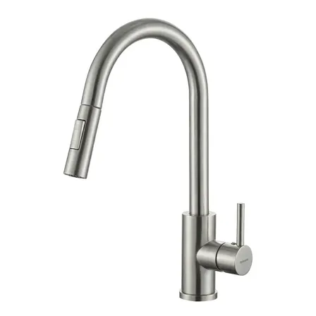 Grifería Monocomando de Cocina Peirano Valencia 20-122S Extensible Con Rociador Doble Funcion Lluvia o Chorro Color Acero Inoxidable Canilla Grifo