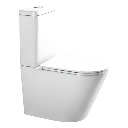 Inodoro Largo Con Asiento Y Deposito Mochila Piazza Padova B0900 Tapa Suave Blanco