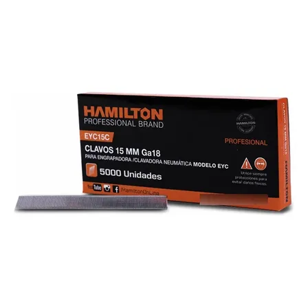 Clavos Para Clavadora Neumatica 15mm X 5000u Hamilton Eyc15c Largo 15 mm