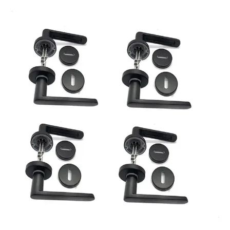 Manija Arezzo Doble Negro Mate Currao Puerta Pack Por 4 Negro