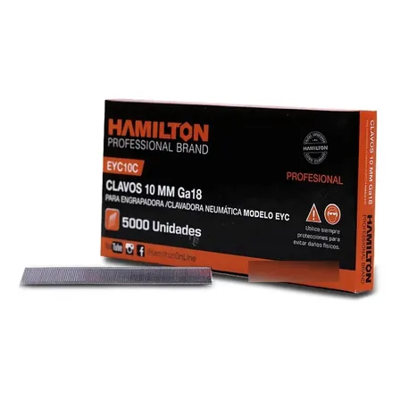 Clavos Para Clavadora Neumatica 10mm X 5000u Hamilton Eyc10c Largo 10 mm